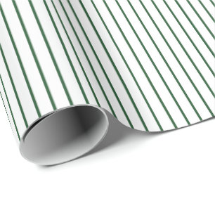 Grundlegende grüne Pinstripe Minimalistische Aller Geschenkpapier