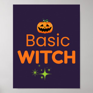 Grundlegende Hexe Lustiges Halloween-Design Poster