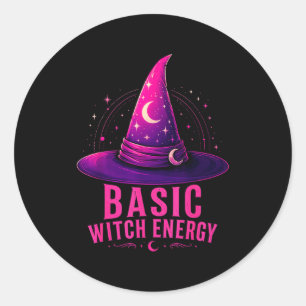 Grundlegende Hexenenergie Halloween-Grafikdesign l Runder Aufkleber