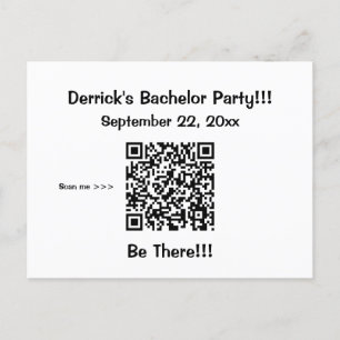 Grundlegende Junggesellenabschied-Einladung mit QR Postkarte