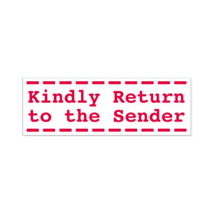 Grundlegende "Kindly Return to the Sender" Kautsch Permastempel