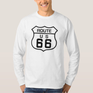 Grundlegende lange Hülse des Weg-66 T-Shirt