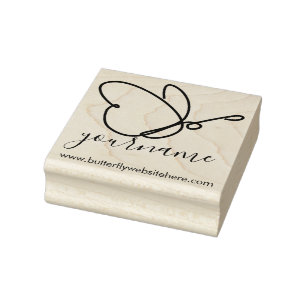 Grundlegende Linienkunstzeichnung Schmetterlingssi Gummistempel