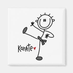 Grundlegende männliche Stickfigur Karate T-Shirts Magnet