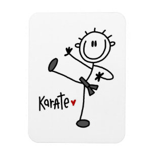 Grundlegende männliche Stickfigur Karate T-Shirts Magnet