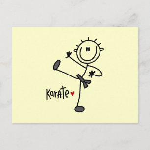 Grundlegende männliche Stickfigur Karate T-Shirts  Postkarte