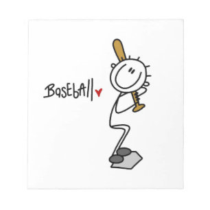 Grundlegende männliche Stockfigur Baseball T-Shirt Notizblock