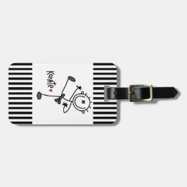 Grundlegende männliche Strichmännchen-Karate-T - Gepäckanhänger