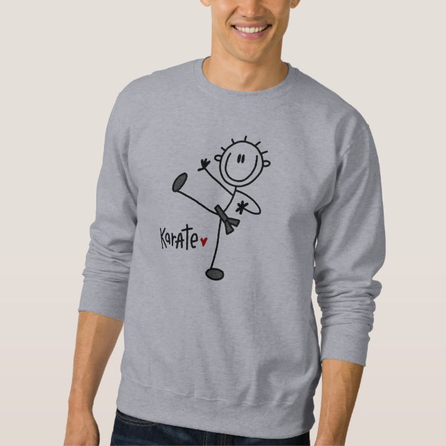 Grundlegende männliche Strichmännchen-Karate-T - Sweatshirt (Vorderseite)
