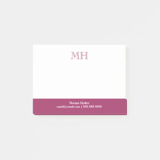 Grundlegende saubere Initials White Fuchsia Post-it Klebezettel