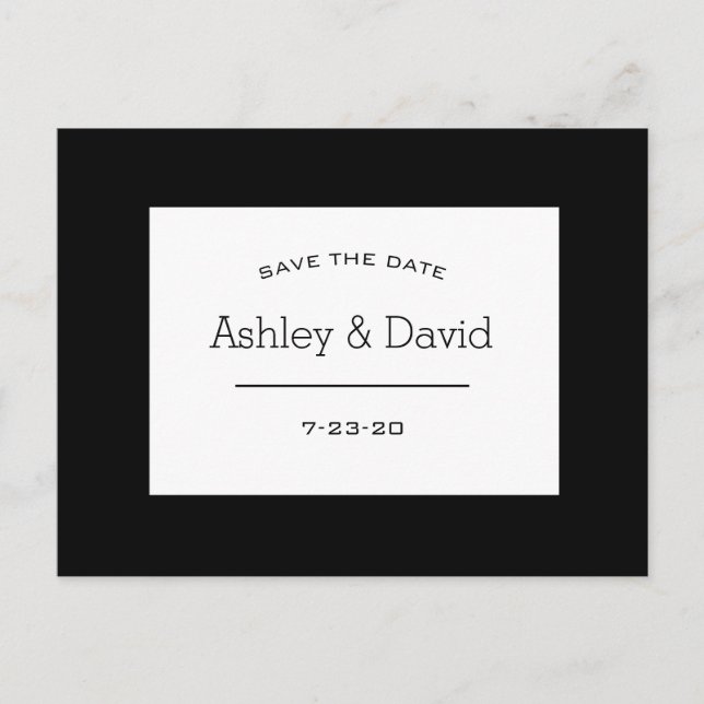 Grundlegende Save the Date-Postkarte Einladungspostkarte (Vorderseite)