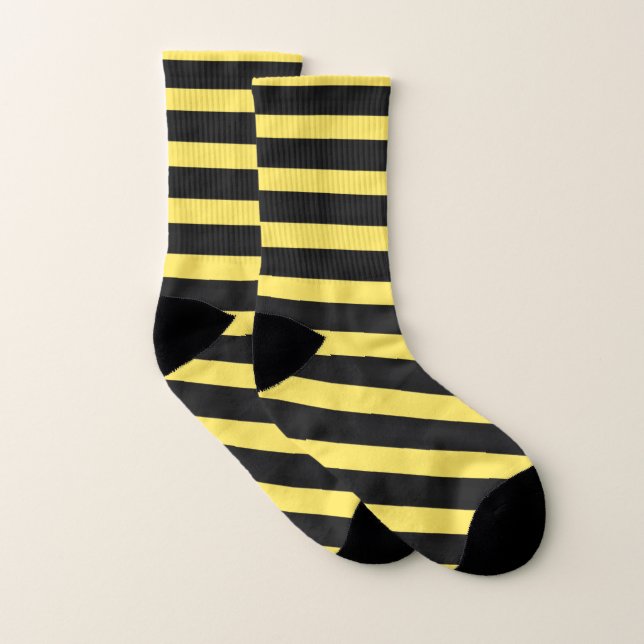 Grundlegende schwarze und gelbe Bienen-Farbe Socken (Paar)