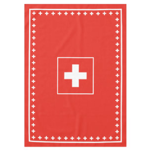 Grundlegende Schweizer Flaggen-roter und weißer Tischdecke