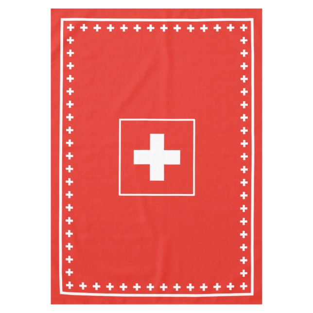 Grundlegende Schweizer Flaggen-roter und weißer Tischdecke (Vorderseite)