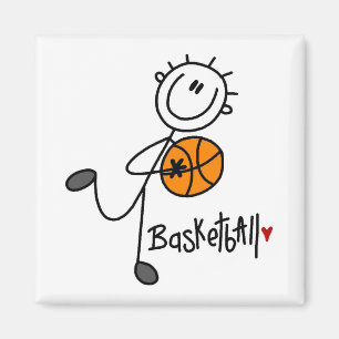 Grundlegende Stäbchenfigur Basketball T-Shirts und Magnet