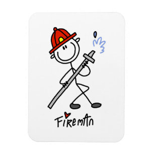 Grundlegende Stäbchenfigur Feuerwehrmann T-Shirts Magnet