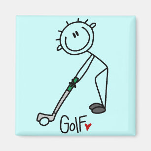 Grundlegende Stick Figure Golf T-Shirts und Gesche Magnet