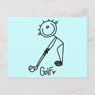 Grundlegende Stick Figure Golf T-Shirts und Gesche Postkarte