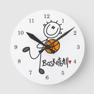 Grundlegende Stickfigure-Basketball-T-Shirts und G Runde Wanduhr