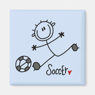 Grundlegende Strichmännchen-Fußball-T - Shirts u Magnet