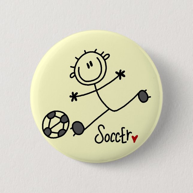 Grundlegende Strichmännchen-Fußball-T - Shirts und Button (Vorderseite)