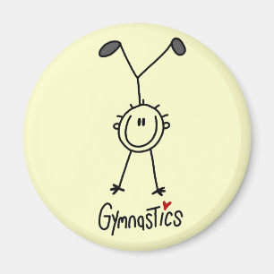 Grundlegende Strichmännchen-Gymnastik-T-Shirts und Magnet