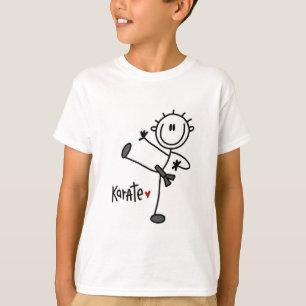 Grundlegende Strichmännchen-Karate-T - Shirts und