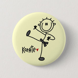 Grundlegende Strichmännchen-Karate-T - Shirts und Button