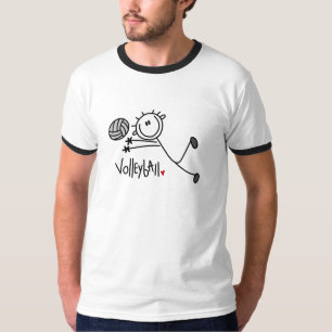Grundlegende Strichmännchen-Volleyball-T-Shirts T-Shirt