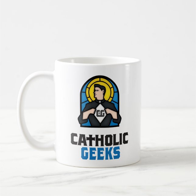 Grundlegende Tasse der katholischen Geeks (Links)