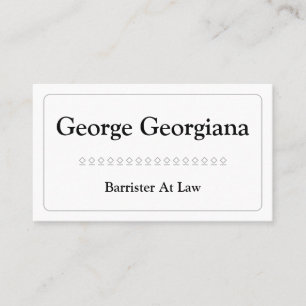 Grundlegende und einfache Barrister für juristisc Visitenkarte