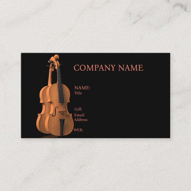 GRUNDLEGENDE UNTERNEHMENSKARTENVIOLIN, MUSIK, INST VISITENKARTE (Vorderseite)