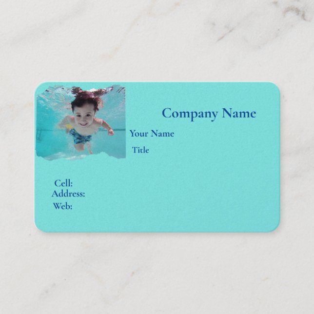 Grundlegende White Template Business Card Schwimmk Visitenkarte (Vorderseite)
