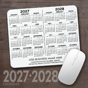 Grundlegender 2-Jahres-Kalender 2027 2028 Jahresan Mousepad