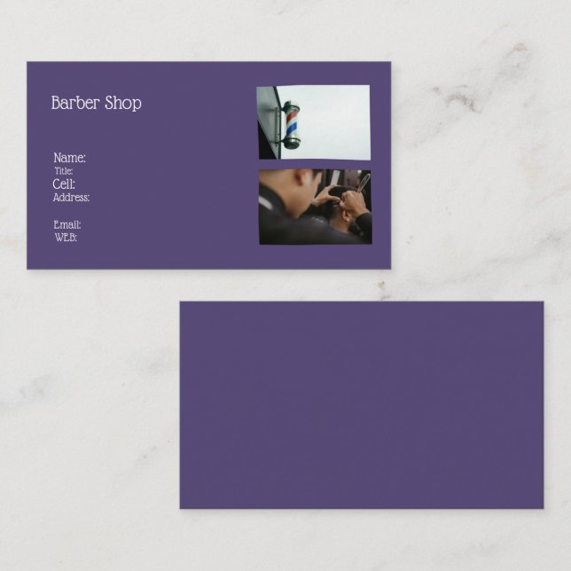 GRUNDLEGENDER BUSINESS CARD-Friseur Visitenkarte (Vorne/Hinten)