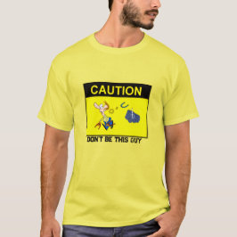 Grundlegender Gelber Hufeisenwerf-Vorsicht-TEE T-Shirt