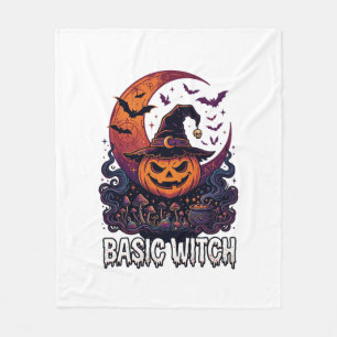 Grundlegender Hexen-Halloween-Kürbis-Halbmond-Kess Fleecedecke