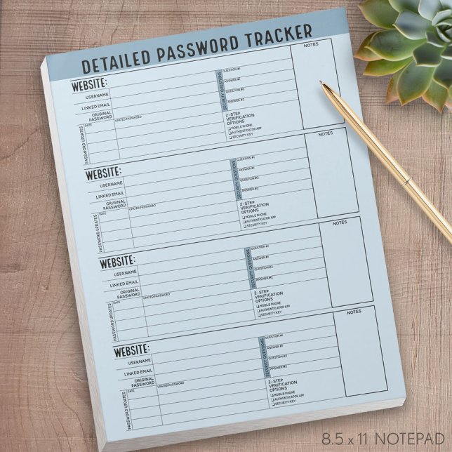 Grundlegender Kennworttracker mit Benutzername Notizblock (Von Creator hochgeladen)