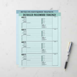 Grundlegender Kennworttracker mit Benutzernamen un Briefbogen