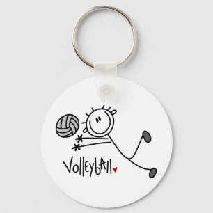 Grundlegender männlicher Strichmännchen-Volleyba Schlüsselanhänger