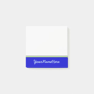Grundlegender, schlichter, blauer Hintergrund + Post-it Klebezettel