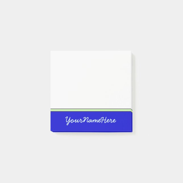 Grundlegender, schlichter, blauer Hintergrund + Post-it Klebezettel (Vorderseite)