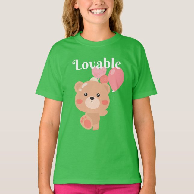 Grundlegender T - Shirt für liebenswerte Mädchen (Vorderseite)