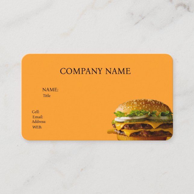 GRUNDLEGENDER TEMPLATE-BUSINESS-CARD-BURGER-PLATZ VISITENKARTE (Vorderseite)