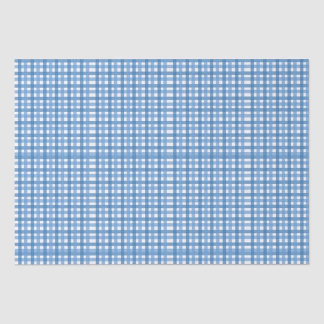 Grundlegendes blaues Kariertes Gewebe Seidenpapier (Vorderseite)