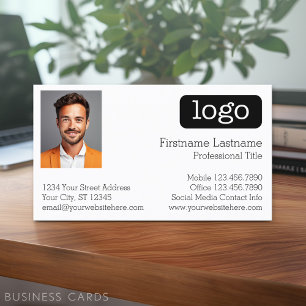 Grundlegendes Business-Design mit Logos und Fotos Visitenkarte