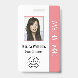 Grundlegendes Firmenlogo-Foto Pink Mitarbeiter-ID Ausweis