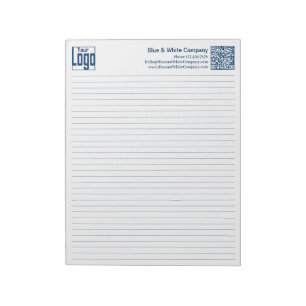 Grundlegendes Logo QR-Code Blaue Linie College-Reg Notizblock