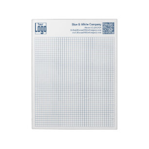 Grundlegendes Logo QR-Code Blaues Gitterdiagramm C Notizblock