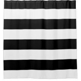 Grundlegendes Schwarzweiss-gestreiftes Duschvorhang